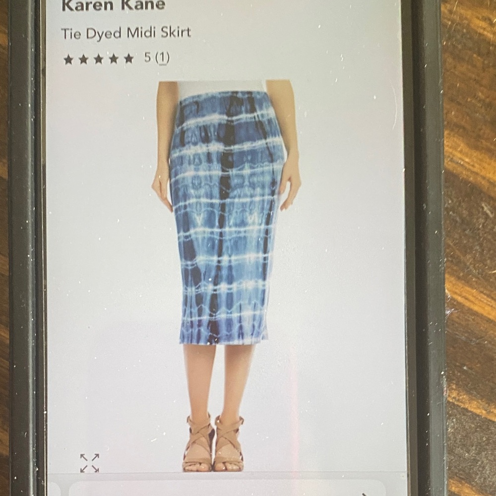 Karen Kane Ocean Blue Tie-Dye Midi Skirt